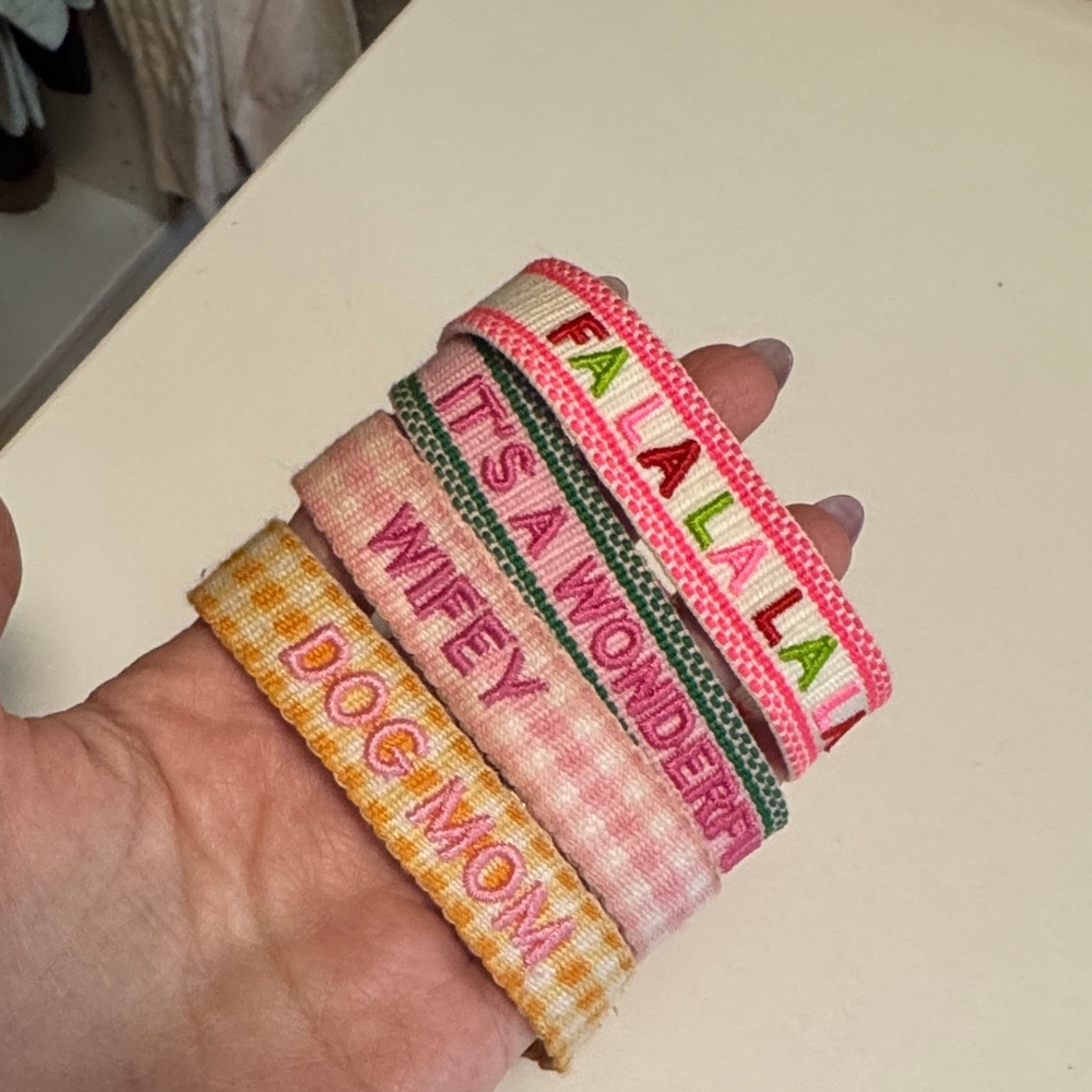 Colorful Embroidered Bracelets Set